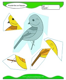 Puzzle Kes Yapıştır Çalışma Sayfaları